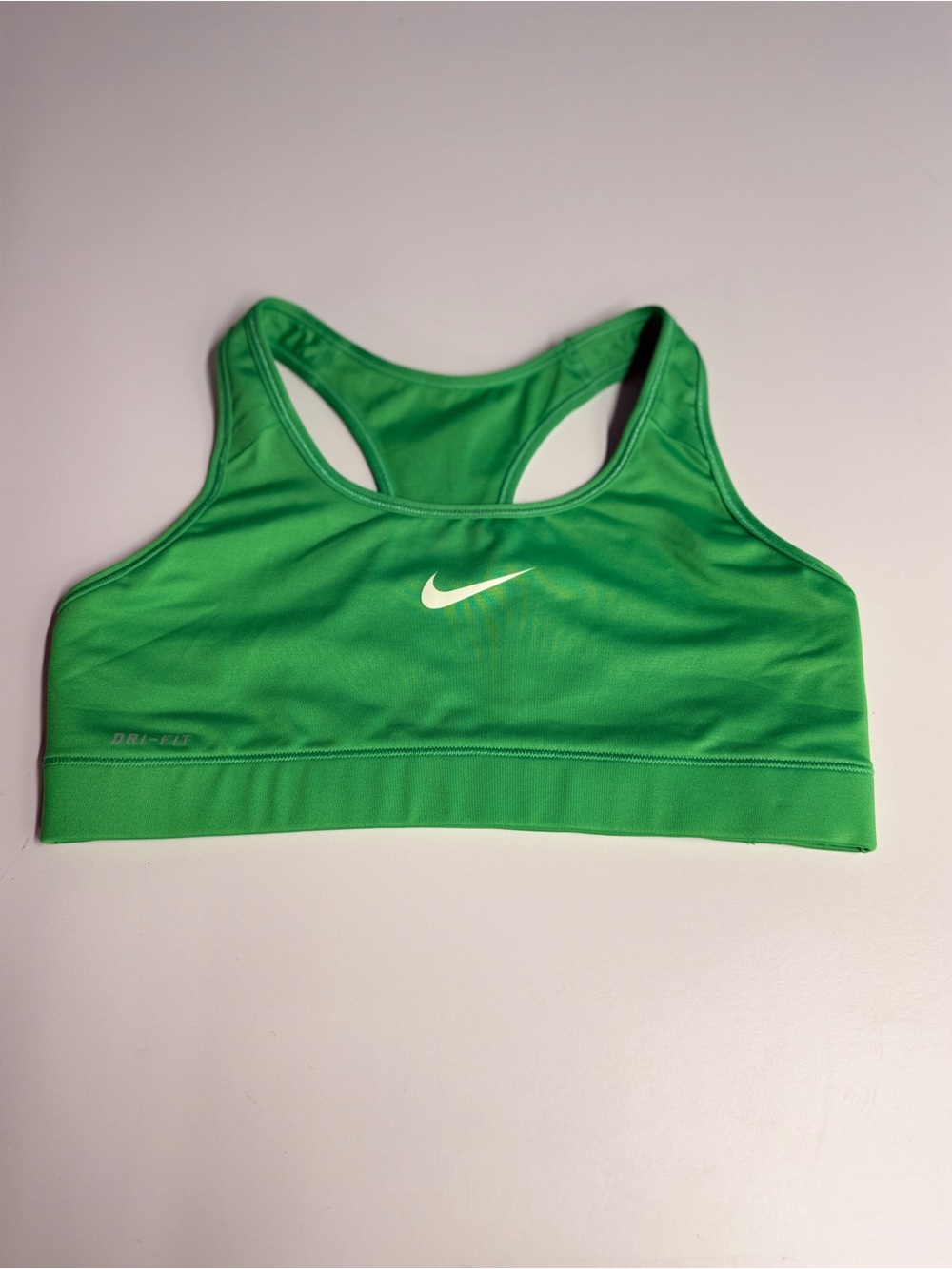 Nike Green Racerback Sports Bra with White Swoosh
